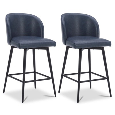 Spruce&Spring Counter Height Swivel Barstool with Metal Legs Set