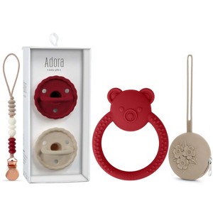 La'dore Baby Silicone Pacifiers, Pacifier Clip, Pacifier Case & Bear Teether Gift Set – Newborn Baby Essentials for Babies & Toddlers, BPA-Free - 1 of 4