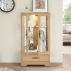 Curio Cabinet With Light, Glass Cabinet With Adjustable Glass Shelves, 2 Doors And 1 Drawer Glass Cabinet Display-Cuddlewood - 3 of 4