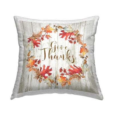 Stupell Industries Give Thanks Rustic Autumnal Border