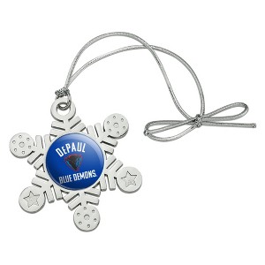 DePaul Blue Demon Metal Snowflake Christmas Tree Holiday Ornament - 1 of 3