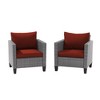 Sonkuki Outdoor 2 PCS Patio Rattan Furniture Set 2 Rattan Chair W/Soft Cushions - 2 of 4
