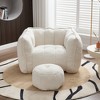 GDFStudio Eleanor Modern 41" Chenille Upholstered Bean Bag Chair with Footstool - 2 of 4