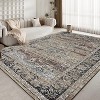 Acekool Abstract Area Rug, Washable Non-Slip Low Pile Carpet for Living Room Bedroom Kitchen, Soft Modern Distressed Accent Rug - 3 of 4