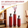 Racxily 3-Piece Floor Vase Set, Artificial Rattan & Glazed Metal for Living Room & Entrance - 4 of 4