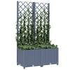 vidaXL Garden Planter with Trellis Dark Gray 31.5"x15.7"x53.5" PP - 3 of 4