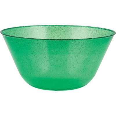 Green Glitter Plastic Bowl Green