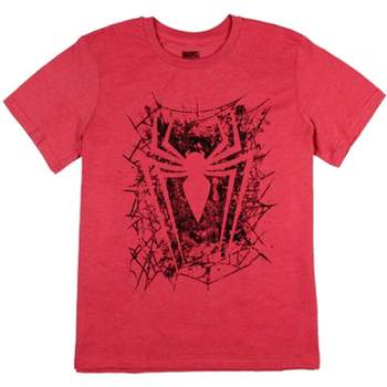 Marvel Boy's Spiderman Distressed Spider In Web Graphic Print T-Shirt