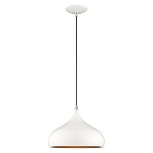 Livex Lighting Amador 1 - Light Pendant in  Shiny White - 1 of 2