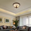 YIYIBYUS 3-Light Antique Resin Antler Round Flush Mount Ceiling Light - 2 of 4