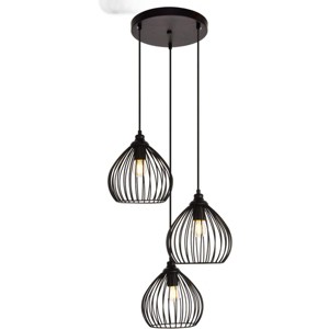 Elegant Lighting Sayer Collection Pendant D16.0 H23.1 Lt:3 Black Finish - 1 of 4