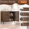 Farmhouse Sideboard Buffet Storage Cabinet with Strip Skeleton Door and Adjustable shelves, for living room dining room kitchen - 3 of 4