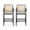 27'' Modern Bar Stool with Padded Seat,Wood Counter Height Barstools with Arm Backrest for Kitchen Island,Dining Room-Tanpinhause - 2 of 4