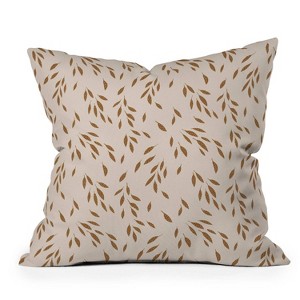 16"x16" Kelli Murray Falling Leaves Square Throw Pillow Brown - Deny Designs: Indoor Polyester, Zipper Closure - 1 of 4