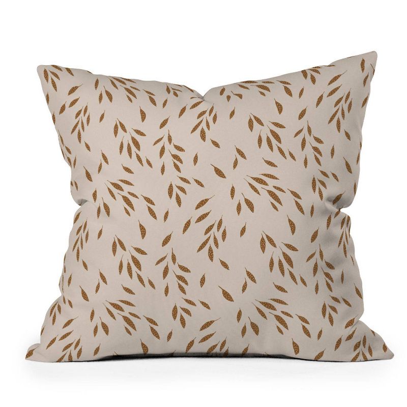 16&#34;x16&#34; Kelli Murray Falling Leaves Square Throw Pillow Brown - Deny Designs, 1 of 6