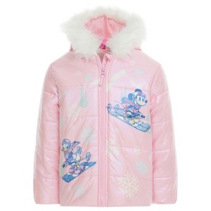 Disney Junior Girls Zip Up Winter Coat Puffer Jacket Toddler - 1 of 3