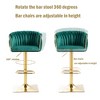 20.5" Vintage Velvet Counter Height Bar Stools Set of 2 with Back and Footrest for Kitchen, Dining Room, or Bar - 2 of 4