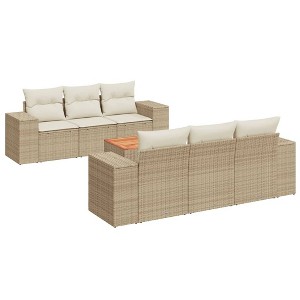 vidaXL Garden Sofa Set Beige - 1 of 4
