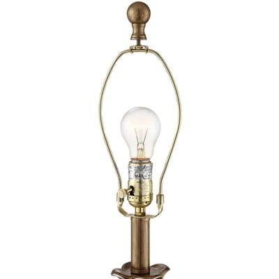 Louis Traditional Antique Gold Fleur-de-Lis Table Lamps with Beige Fabric Shades