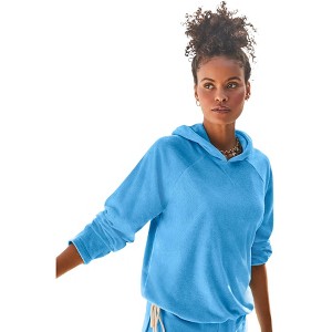 Swimsuits for All Women's Plus Size Baby French Terry Hoodie Cover Up - 1 of 4