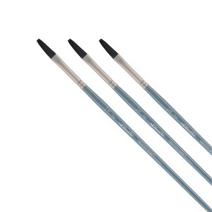 Mimik Professional Watercolor Brushes - Flat Set of 3 - Synthetic Squirrel Hair - Natural Bristle Artist Brushes for Watercolors, Gouache & Acrylics - - 1 of 4