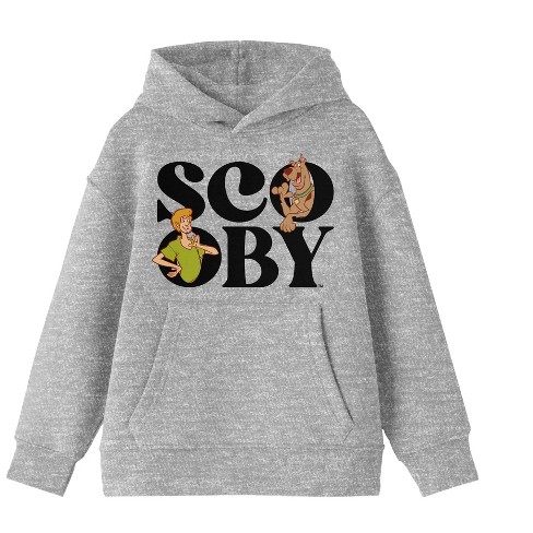 Scooby Doo Shaggy and Scooby Trap Letters Boy's Heather Grey Sweatshirt-XS
