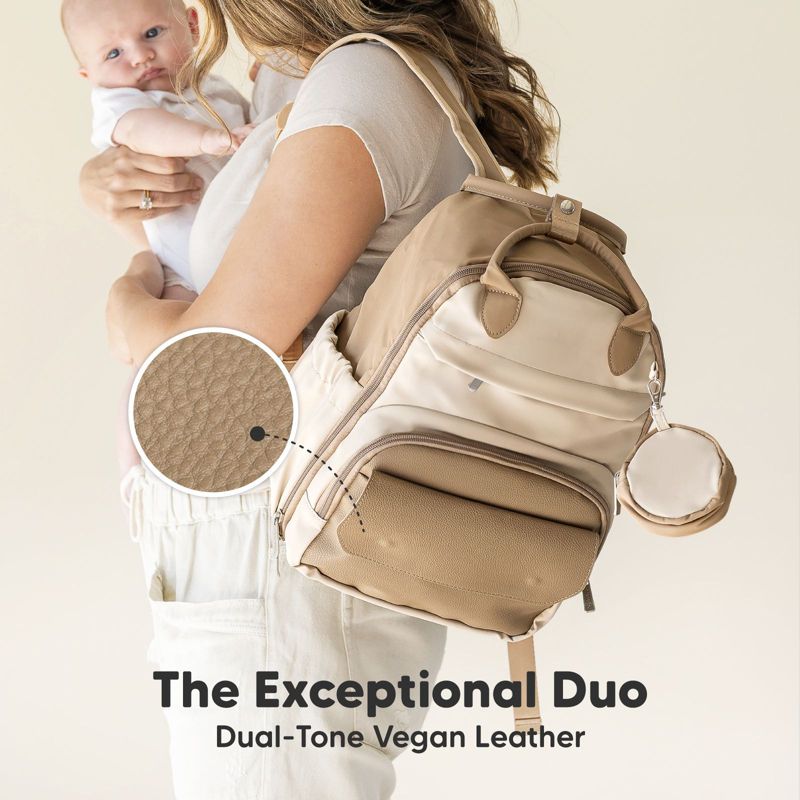 KeaBabies Diaper Bag Backpack Comes with Portable Changing Pad, Baby Bag for Mom, Baby Travel Essential (Latte), 6 of 11