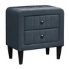 Royal Hampton Nightstand, 2 Drawers, 22 Inch Upholstered in Charcoal Gray Linen - 2 of 4