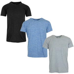Galaxy Kick Start Men's Short Sleeve Moisture-Wicking Quick Dry Performance Crew Neck Tee-3 Pack - 1 of 1