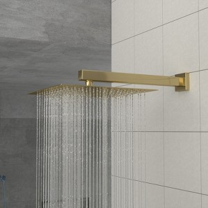 SEVOBAL Shower Faucets Rain Fixed Shower Head Faucet for Shower Bathroom Accessories Bathroom Faucets High Pressure Shower Heads, Gold, 12"*12"*2" - 1 of 4