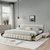 GDFStudio Abbott Queen Size Tufted Chenille Upholstered Bed with Drawer and Headboard - 2 of 4