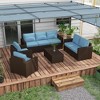 Resenkos  5 Pieces Patio Sectional Furniture Set, Outdoor Sectional Furniture, PE Rattan, - 2 of 4