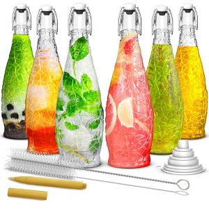Nevlers 33 Oz Textured Swing Top Round Glass Bottle - Leakproof (6pk) - 1 of 4