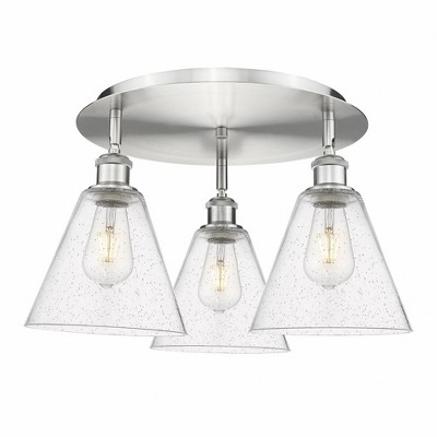 Berkshire - 3 Light Flush Mount In Industrial Style-10.5 Inches Tall and 19.75 Inches Wide