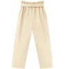 Girls High Waist Paperbag Pants Casual Fit Tapered Trousers with Pockets - 2 of 3