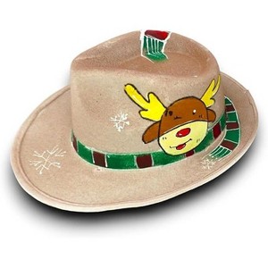 4E's Novelty Christmas Fedora Hat for Adults Men & Women - Holiday Party Dress Up Costume Accessories & One Size Fedora Hats for Women & Men - 1 of 4