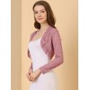 INSPIRE CHIC Women's Elegant Sheer Floral Lace Crop Bolero Shrug - 2 of 4