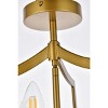 Elegant Lighting Kiera 3 lights flush mount in brass - 4 of 4