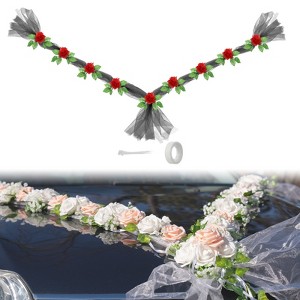 Unique Bargains Wedding Decoration Artificial Car Flowers 1 Pc - 1 of 4