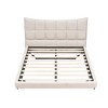 HomeRoots Beige Tufted Upholstered Full Bed Frame With LED Lighting And USB - 4 of 4