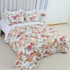 Red Peony Pattern 3-Piece Comforter Set, King Size – Includes 1 Soft Lightweight Comforter and 2 Matching Pillowcases, Floral Bedding - 2 of 4
