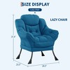 Lazy Chair for Living Room,Modern Large Accent Lounge Armchair with Side Pocket,Comfy Leisure Sofa Reading Chair,for Bedroom,Dorm Rooms and Office - 4 of 4