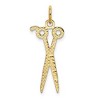 Black Bow Jewelry 14k Yellow Gold Polished Scissors Pendant - 3 of 4