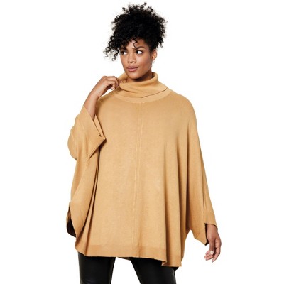 ellos Women's Plus Size Turtleneck Duster Sweater