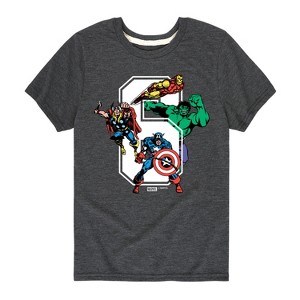 Boys' - Marvel - Avengers Birthday 6 Short Sleeve Graphic T-Shirt - 1 of 4