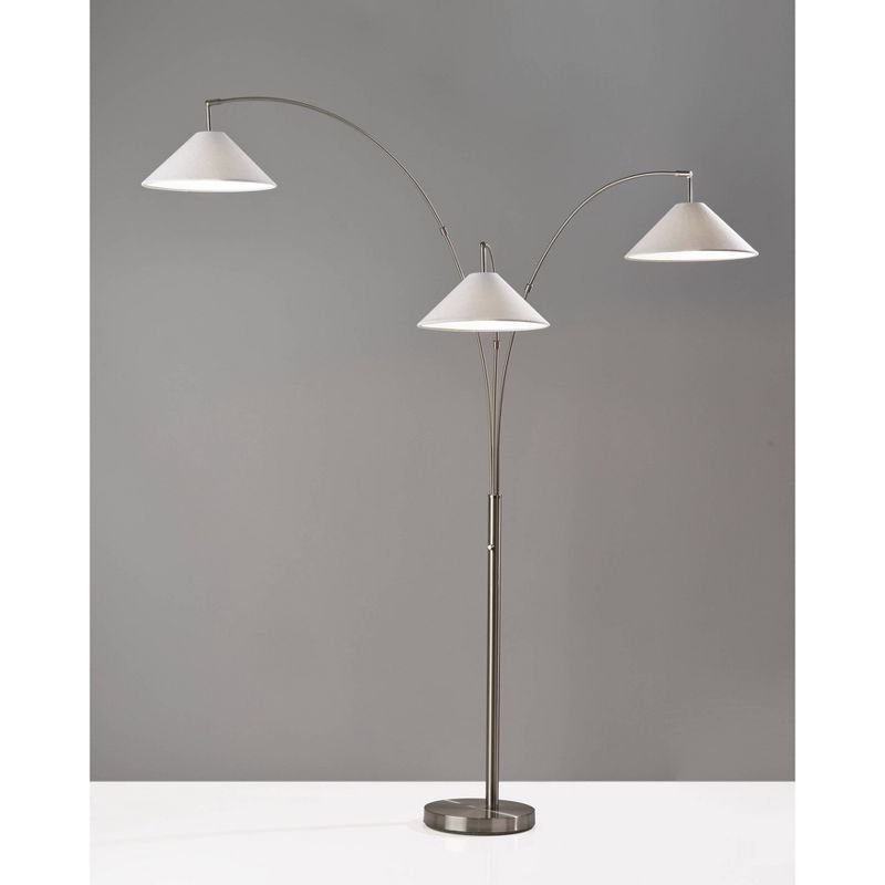 Braxton 3 Arm Arc Lamp Brushed Steel - Adesso, 3 of 6