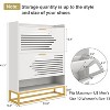 CIPACHO Entryway Narrow Shoe Cabinet 2 Flip Drawers Slim Hidden Shoe Rack with Metal Leg for Hallway - 4 of 4