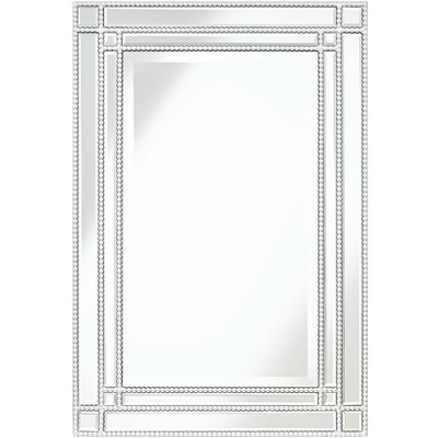 Noble Park Ravalli Silver 23" x 34 1/4" Beaded Wall Mirror