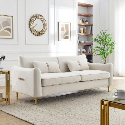 Velvet sofa topper - Light beige - Home All