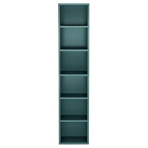 Resenkos Bookshelf, Bookcase Standing Shelf Unts,70.9" Corner Bookcase, Modern 6-Tier Narrow Cube Display Shelves,Blue - 1 of 4
